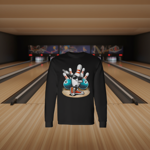 เสื้อยืดลายโบว์ลิ่งพิน แดบบิ้ง ซันกลาส สำหรับนักโบว์ลิ่ง 2 พินและลูกบอล แขนยาว สินค้าส่งเสริมการขาย - Product Image 3