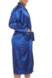 Ropa de dormir para hombre, bata de baño gruesa de satén de seda para noche, bata de salón, bata de seda larga clásica para hombre - Product Image 3