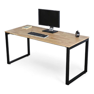 160x70cm HBRT037 Rubberwood <b>Computer</b> <b>Desk</b> with Rectangular Iron Legs - Product Image 1