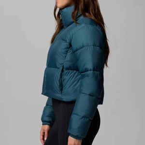 High Quality Wholesale Women's Clothing Short <b>Cropped</b> Zip up Bomber Puffer Winter Ladies <b>Jackets</b> Coats for Women - Product Image 4