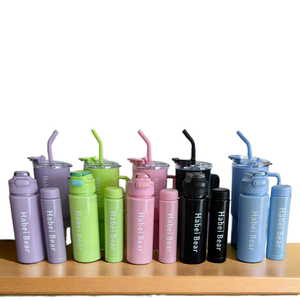 40盎司大容量塑料不倒翁套装，带盖、手柄和吸管 - Product Image 5