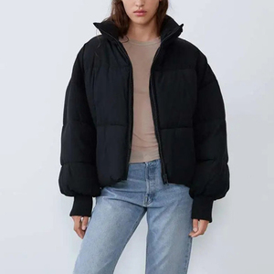 OEM Custom logo Warm Winter Solid Color Stand-Up Collar Oversized Puffer <b>Tops</b> Jacket's Customized <b>Bubble</b> Coat for Women's - Product Image 4