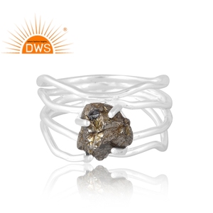 Anillo de piedras preciosas de pirita natural de Plata de Ley 925 más vendido, fabricante de joyería personalizada - Product Image 3