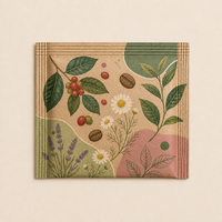 Sachets individuels en papier kraft personnalisés pour thé et café, scellés sur 3 côtés, jetables, emballage extérieur individuel