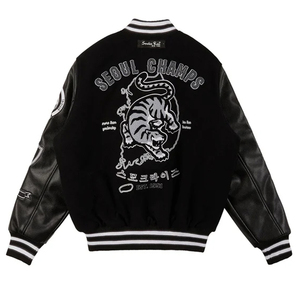 Veste universitaire pour hommes de fabrication en gros équipe collégiale veste Letterman broderie personnalisée vêtements de rue veste universitaire de baseball - Product Image 2