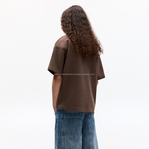 T-shirts anti-boulochage à col en O pour hommes avec manches régulières T-shirts lourds surdimensionnés T-shirt de luxe à impression personnalisée pour hommes - Product Image 4