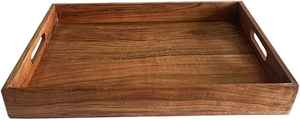 Plateau de service rectangulaire en bois de manguier durable de haute qualité MA CRAFT INDIA, taille personnalisable en couleur naturelle - Product Image 2