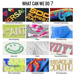 Vente chaude personnalisé été broderie Patch t-shirt lourd Chenille Patch Sublimation goutte épaule personnalisé t-shirt - Product Image 6