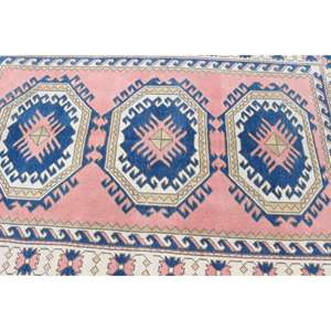 Alfombra Turca Vintage, Alfombra de 4.1x6.1 pies, Alfombra Floral Azul y Roja - Product Image 5