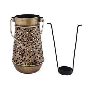 Bougeoir extérieur en fer en métal plaqué or hautement fini avec décoration d'hôtel pour la décoration de la maison de Noël et le moule à bougie - Product Image 2