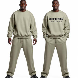 Streetwear personnalisé pour hommes Rhinestone survêtement vierge Boxy décontracté à capuche évasé ensemble de pantalons de survêtement - Product Image 3