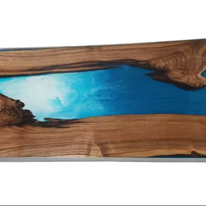 Living Room Luxury Handcrafted Epoxy <b>Resin</b> Rectangle Modern Waterproof Dining <b>Table</b> Acacia <b>Wood</b> Top Anniversary Birthday - Product Image 1
