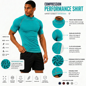 Camiseta de Compresión Deportiva para Hombre, Manga Corta, Elástica, Transpirable, de Alta Calidad - Product Image 5