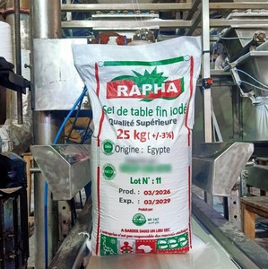 Sal Fina Yodada de 25 kg de la Marca RAPHA |   Alta Pureza 99.8% |   Sal Marina Refinada de Grado Alimenticio, Egipto - Product Image 1