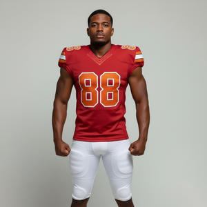 Maillot de football américain unisexe brodé OEM en gros, uniforme d'équipe personnalisé de haute qualité, respirant et à manches courtes - Product Image 1