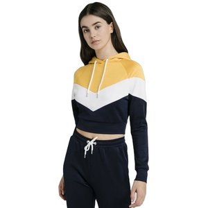 เสื้อมีฮู้ดแบบสวมหัวรุ่นสั้นของผู้หญิงเสื้อมีฮู้ดผ้าคอตตอน100% ดีไซน์ล่าสุดพิมพ์ซับลิเมชันขายส่งเสื้อเบลาส์แบบมีเชือกรูดออกแบบได้ตามต้องการ - Product Image 1