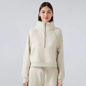 Sudaderas cortas de mujer de alta calidad Premium Drop Shoulder 2 piezas Joggers pantalones sudadera con sudaderas con capucha en blanco de gran tamaño - Product Image 6