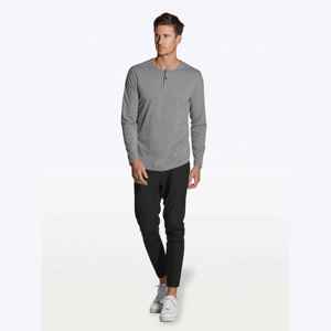 <b>Mens</b> <b>henley</b> t <b>shirt</b> long sleeve cotton button front fashion casual top Long Sleeves <b>Henley</b> Curve Grey <b>Shirt</b> - Product Image 4