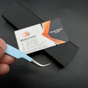 แหนบต่อขนตาโค้งทำจากสเตนเลสที่ผ่านการทดสอบด้วยมือคงทนโลโก้ออกแบบได้ตามต้องการ - Product Image 1