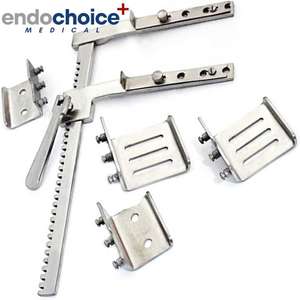 Burford Finochietto Medical Devices 4 lames écarteur de côtes bras incurvés 1-3/4 \ "X 2-1/4 \" lame 10-12 \ "propagation manuelle CE - Product Image 1