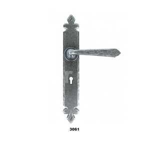 Manija de puerta con diseño de hoja de peltre plateado con cerradura de llave, manija de puerta decorativa para el hogar, cocina, baño, Hotel y Villa, uso de puerta - Product Image 1