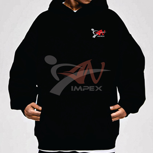Sudadera con Capucha Negra Extra Grande de Lujo para Hombre al por Mayor, 100% Algodón, Logotipo Bordado Personalizado, Capucha Gruesa de Alta Calidad - Product Image 4