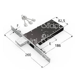 DOUBLE MAP LOCK Triple 4 tours 3 clés 5100/06 paire de goujons 2 sous-fronts Tiges avant en acier inoxydable non incluses - Product Image 1