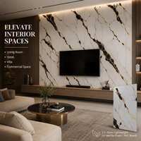 Panneau mural en PVC brillant effet marbre UV noir, blanc et or MORLENX pour revêtement mural de luxe pour villa et hôtel