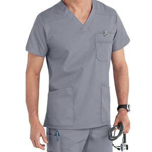 Top Selling Wholesale 2024 Custom Made OEM V-neck Men's Medical <b>Scrubs</b> Sets Cotton Polyester Custom Colors KATBROS Hospital - Product Image 6