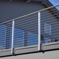 HIMOWAY Venta Directa de Fábrica Barandilla Lateral para Balcón, Techo y Terraza, Barandilla de Cable de Acero Inoxidable