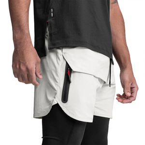 กางเกงกีฬาขาสั้นผู้ชาย, กางเกงกีฬาฤดูร้อนแห้งเร็วระบายอากาศได้ดีกางเกงลำลองวิ่งหลายกระเป๋าขนาดใหญ่พิเศษ - Product Image 2