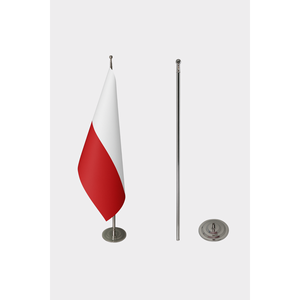 Custom #3x5ft# Poland Indoor <b>Flag</b> with Aluminum <b>Pole</b> & Custom Logo (Cotton Nylon Plastic Options) - Product Image 2
