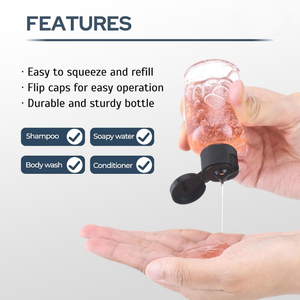 Récipient cosmétique transparent de bouteille ronde en plastique d'animal de compagnie de 50ml avec le paquet rechargeable de lotion de shampooing de voyage d'usine du Vietnam - Product Image 2