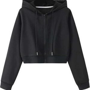 Women's Cropped Zip Hoodie | Long Sleeve Athletic <b>Top</b> | Sports Bra Friendly - Product Image 5