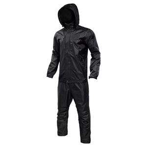 Conjunto Cortavientos Unisex de Lona Ligera con Capucha, Impermeable, Ecológico, Color Negro, Manga Larga, Deportivo, de la Mejor Calidad - Product Image 1