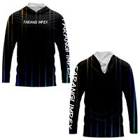 Venta al por mayor Upf50 Camisas de pesca con capucha para hombre Sublimación Poliéster Secado rápido Anti-uv Rendimiento Pesca Sudadera con capucha Jersey de manga larga
