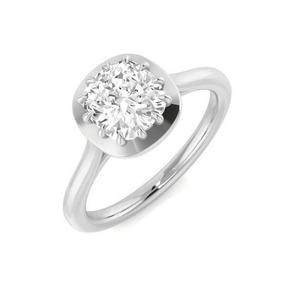 Anillo Solitario con Diamante Corte Cojín de 0.30 Ct, Diamante Cultivado en Laboratorio en Platino, para Bodas, Compromisos y Fiestas - Product Image 2