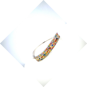 Jewelry 925 <b>Sterling</b> <b>Silver</b> Multi Sapphire Tennis Gemstone Tennis <b>Bracelet</b> <b>Charming</b> Jewelry <b>for</b> Womens Fashionable Wear - Product Image 2