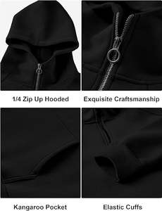 Sweat-shirt à capuche ample et à fermeture éclair pour homme avec poche kangourou - Product Image 6