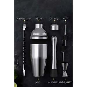 Advantageous 6-Piece Cocktail <b>Set</b> (750 Ml) Stainless Steel Shaker <b>Beverage</b> <b>Serving</b> <b>Sets</b> - Product Image 1
