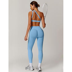 Ensemble de yoga pour femme : haut de sport sans couture, leggings taille haute, extensible, respirant et flexible pour l'entraînement - Product Image 4