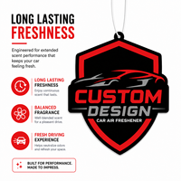 Désodorisant de voiture suspendu en papier coton imprimé gaufré, design personnalisé, parfum de voiture neuf, avec votre logo pour promotion de marque