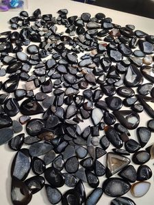 หินดรูซี่อัญมณีทรงหลังเบี้ยสีดำสำหรับทำเครื่องประดับหินดรูซี่หน้าต่างสีดำอัญมณีหลวมสำหรับทำเครื่องประดับสีดำ - Product Image 2