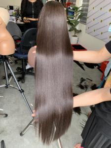 Extensions de cheveux humains Remy à trame unique, couleur naturelle droite 1b, nœuds naturels décolorés, dentelle HD, Vietnam - Product Image 5