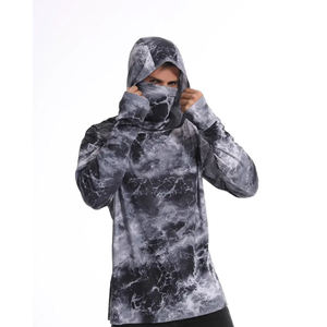 Logotipo personalizado al aire libre transpirable protección solar camisas de pesca con capucha para hombres de manga larga Spandex poliéster sublimación - Product Image 3