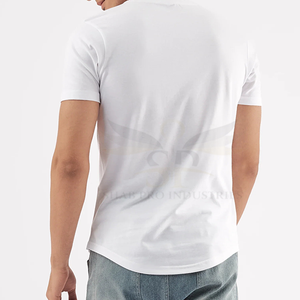Chemises incurvées pour hommes sur mesure grande taille motif uni tricoté en polyester/coton avec logo personnalisé - Product Image 5