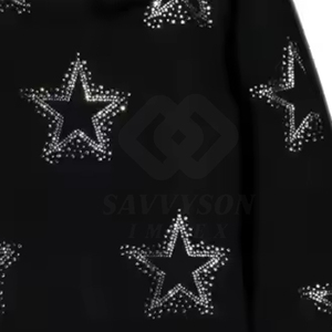 Sweat à capuche surdimensionné en strass pour hommes Streetwear Heavyweight Cotton Blend Faded Zip Up Custom Boxy Fit Hoodie Vêtements en gros - Product Image 4