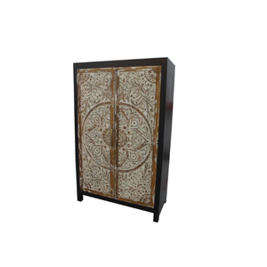 Almirah plegable de tres puertas moderno con espejo y almacenamiento de cajones diseñado para dormitorios compactos apartamentos habitaciones - Product Image 1