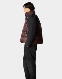 Manteau en duvet matelassé en nylon à blocs de couleurs pour hommes avec logo personnalisé en gros Vêtements d'extérieur d'hiver chauds coupe-vent Veste à bulles pour hommes - Product Image 4