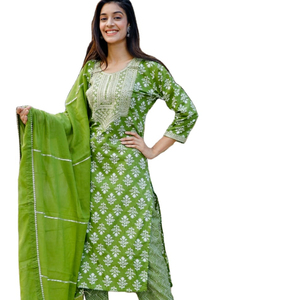Robe décontractée de créateur indien, broderie, col rond, trois quarts, vêtements de cocktail pour femmes - Product Image 1